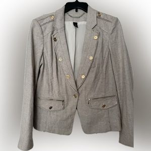 WHBM Herringbone stitch pattern soft blazer